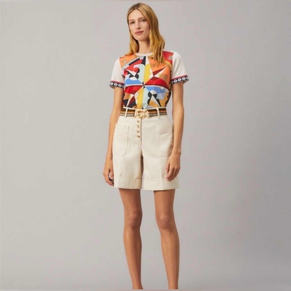 Tory Burch Compass Print Graphic T-Shirt Women’s Size S